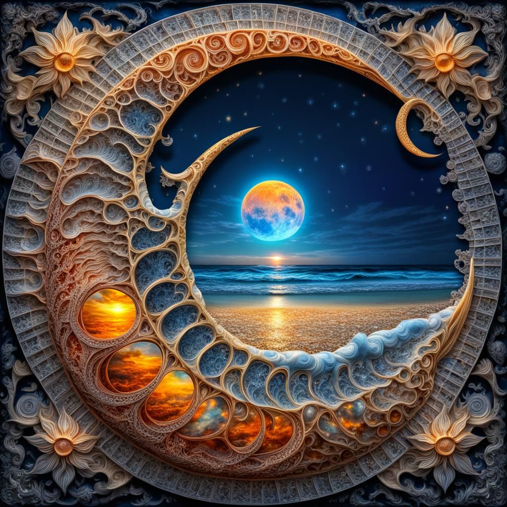 Sparkling Sunrise Blissful Crescent Nautilus