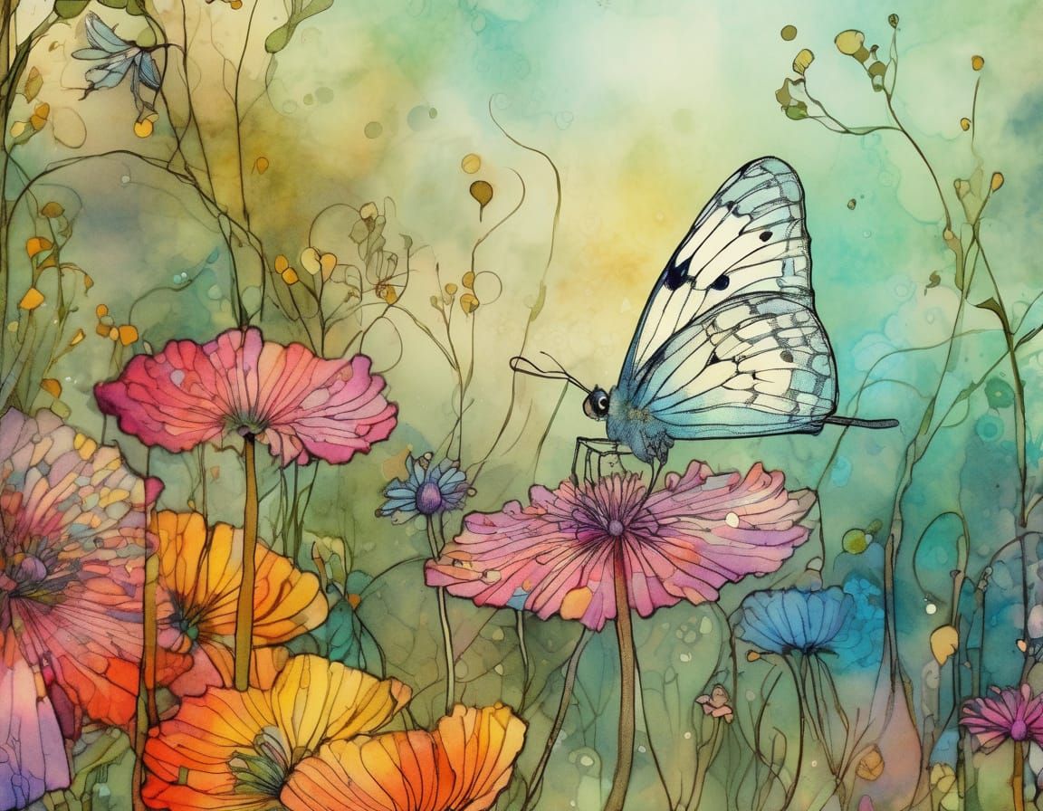 Ethereal Wildflower Close-Up in Vibrant Colors