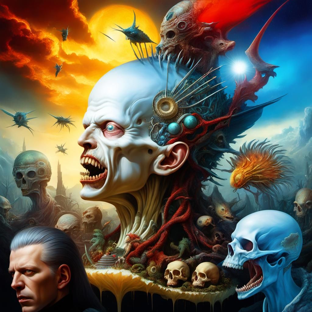 Surreal Cryptid Worlds Intertwine in Digital Art