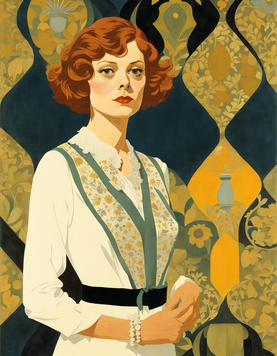 Elegant Portrait in the Style of Coles Phillips