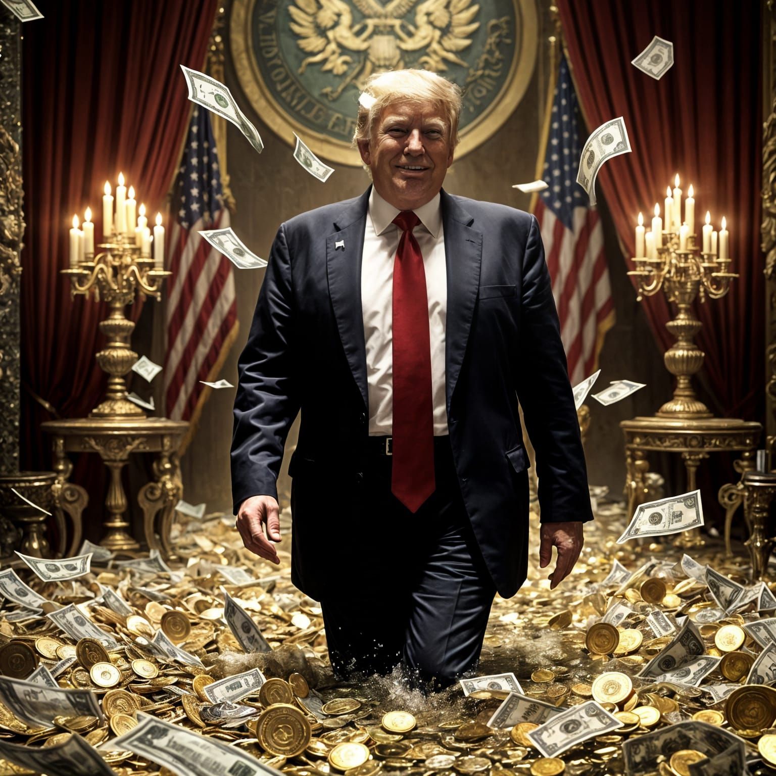 Trump Surrounded by Billions in a Lucrative Sea