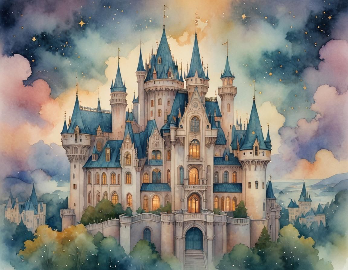 Art deco architecture and design old castle, relative simpli...