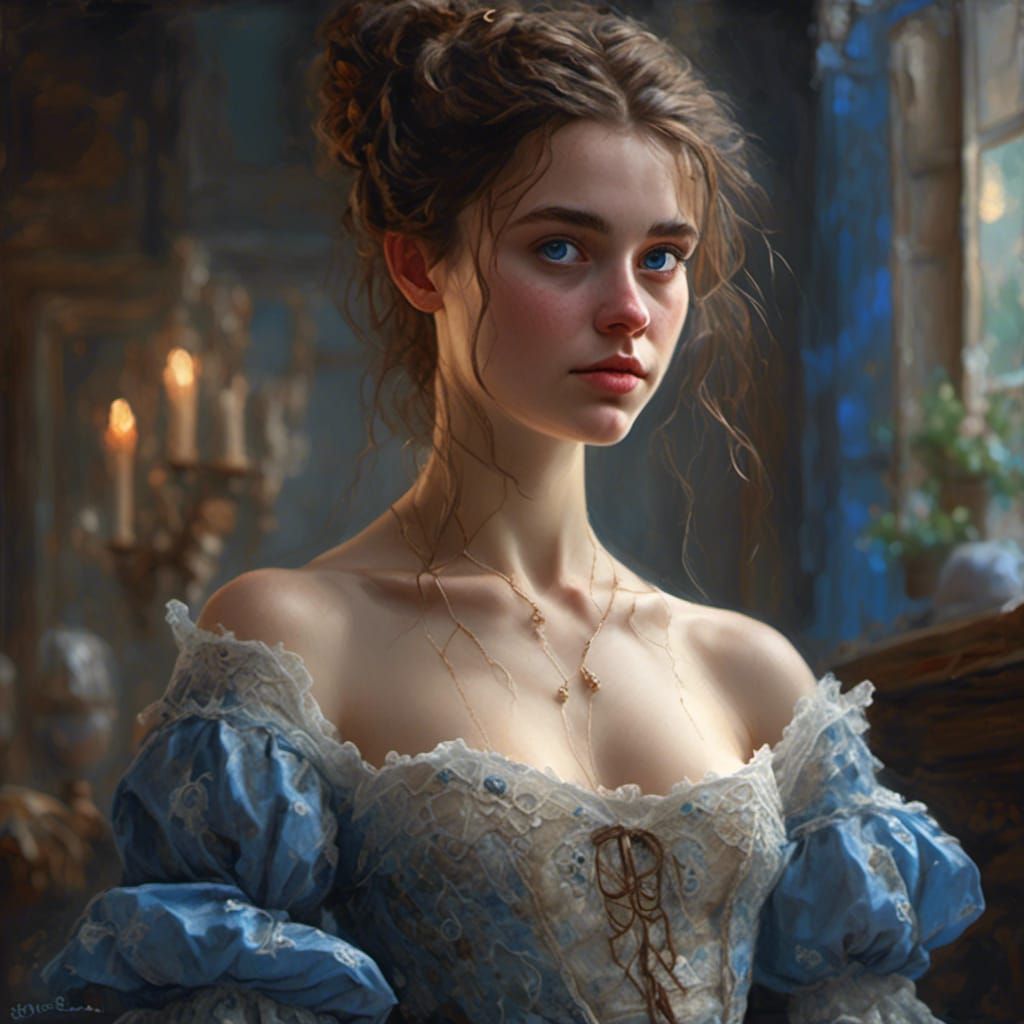 Hyperrealistic Portrait of a Beautiful Young Woman