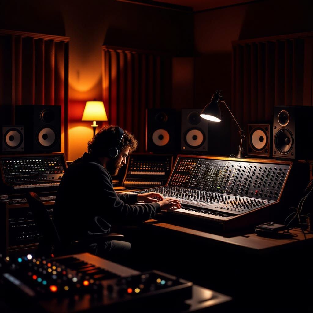 Cinematic Studio Glow: Late Night Music Production