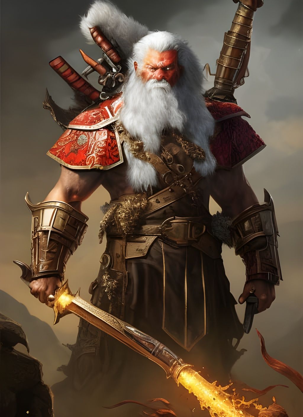 Barbarian Santa Claus Ready for Battle