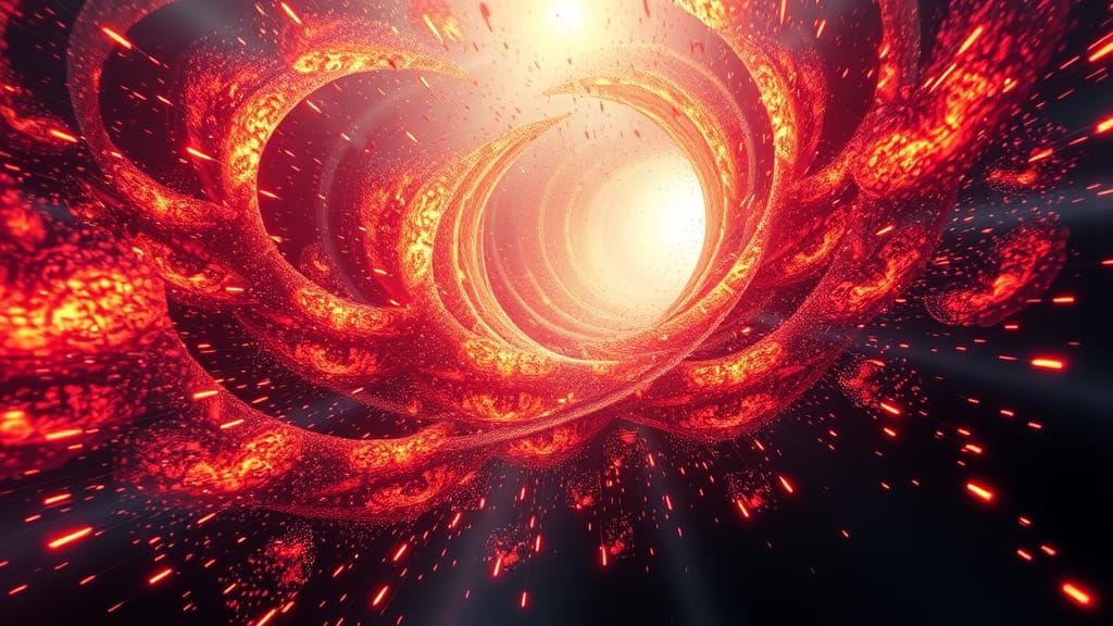 Cosmic Sci-Fi Neon Particle Storm