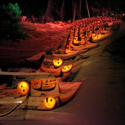 Illuminated Jack-O'-Lanterns Display for Halloween