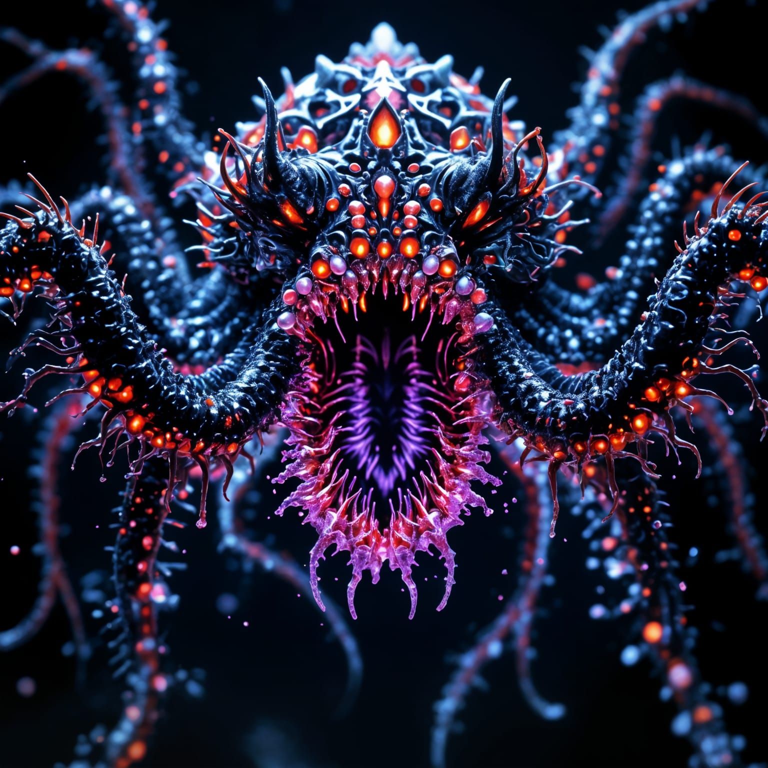 Intricate Spider-Squid Dark Fantasy Concept Art