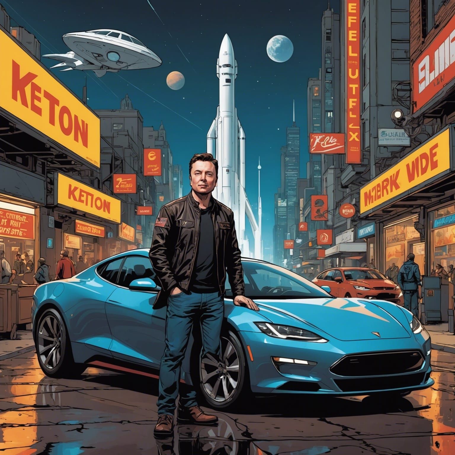 Keton Musk Comic Book Art