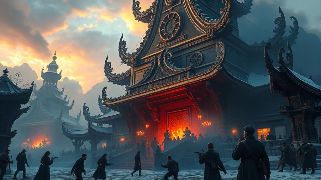 Epic Cinematic Scene in a Maximalist Digital Painting