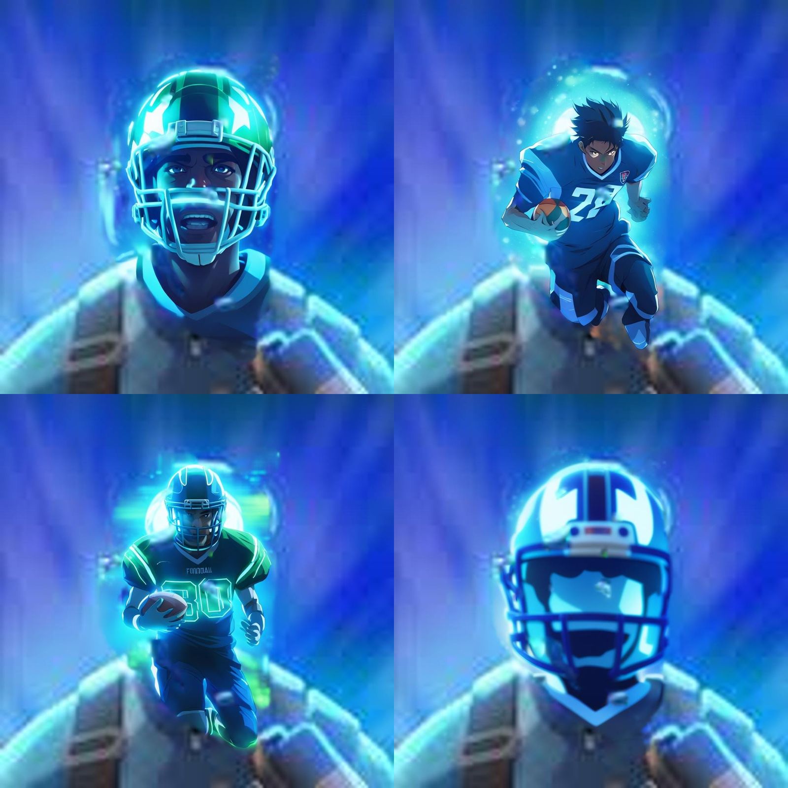 Anime Style American Football Theme Illustration