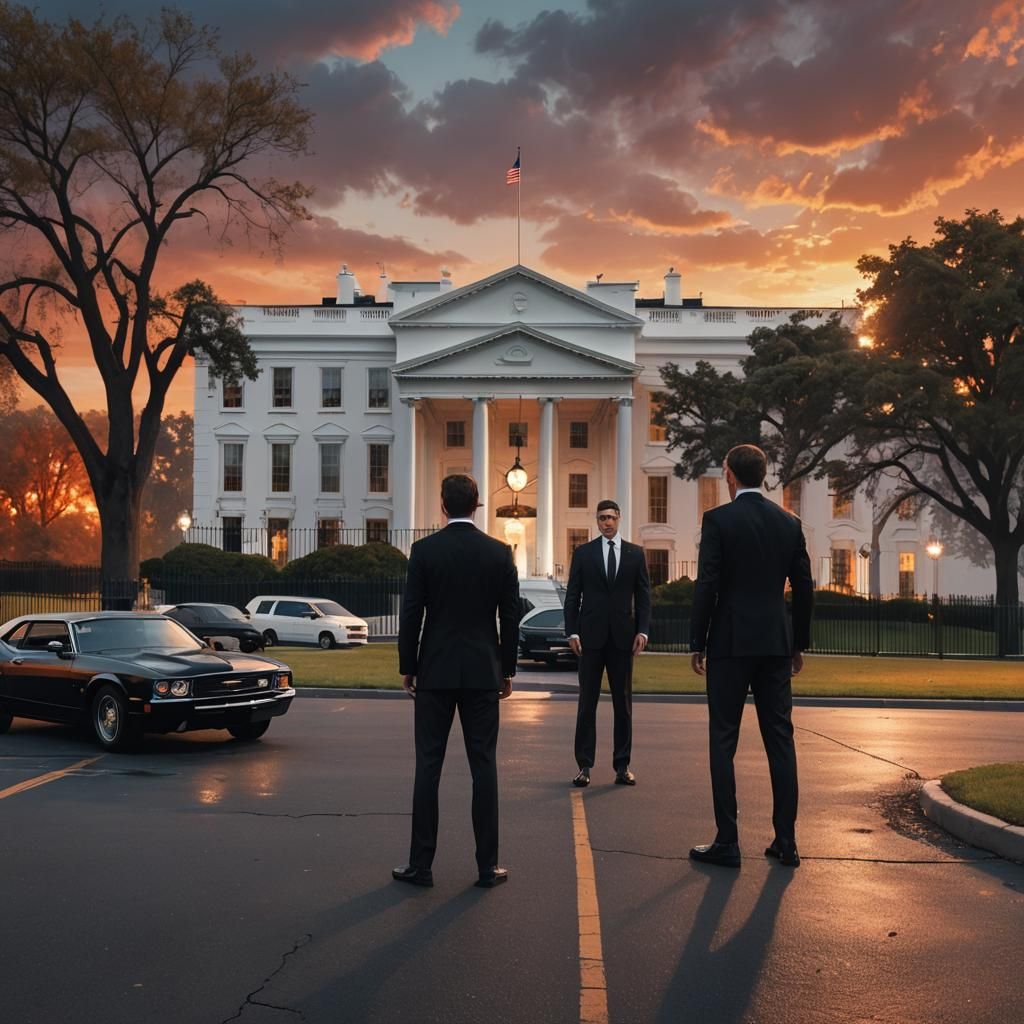 Men in Black at White House: Digital Matte Painting