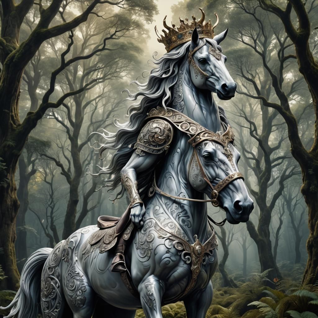 Regal Centaur in Mystical Forest: Digital Art