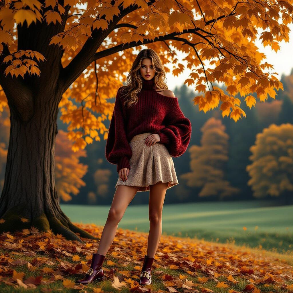 Autumn Model in Dark Fantasy Style