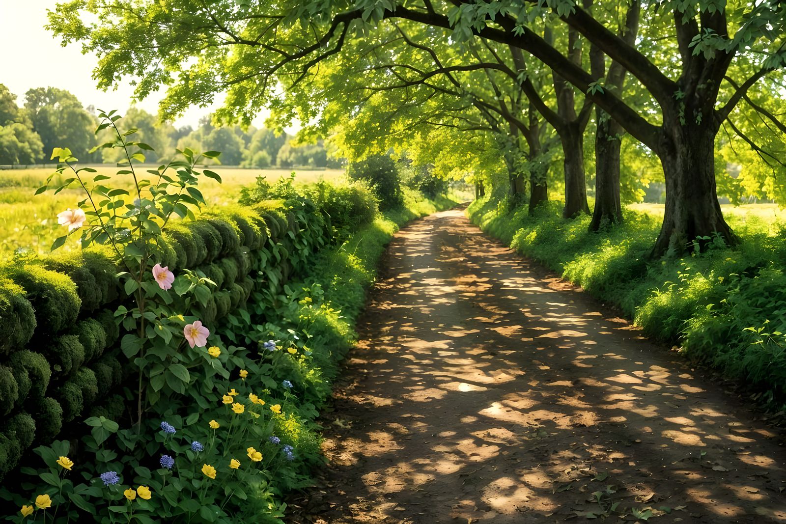 Rural lane in English countryside