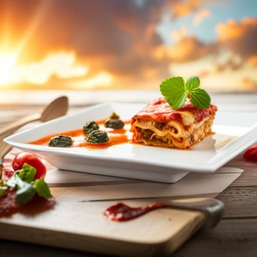 Delicious Lasagna: Professional Photography with Bokeh