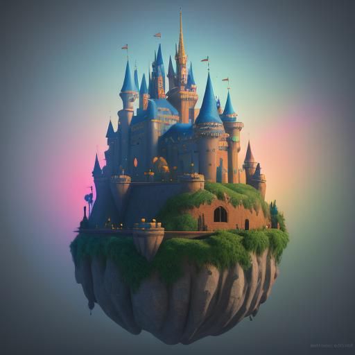 Fairytale Scene in 3D Digital Art Style