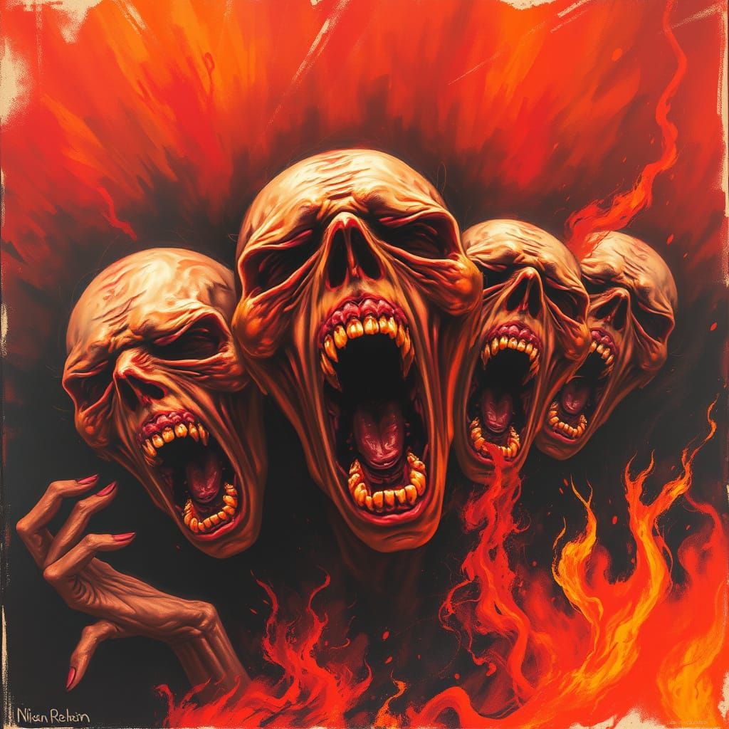 Tortured Souls in Fiery Agony
