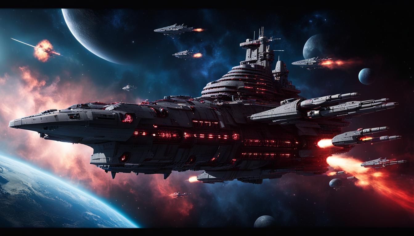 Space Battleship Stella Crepitus in Action