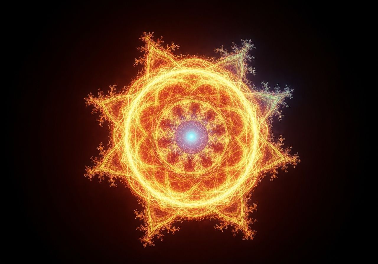 Glowing 3D Doodleblend Fractal Flame