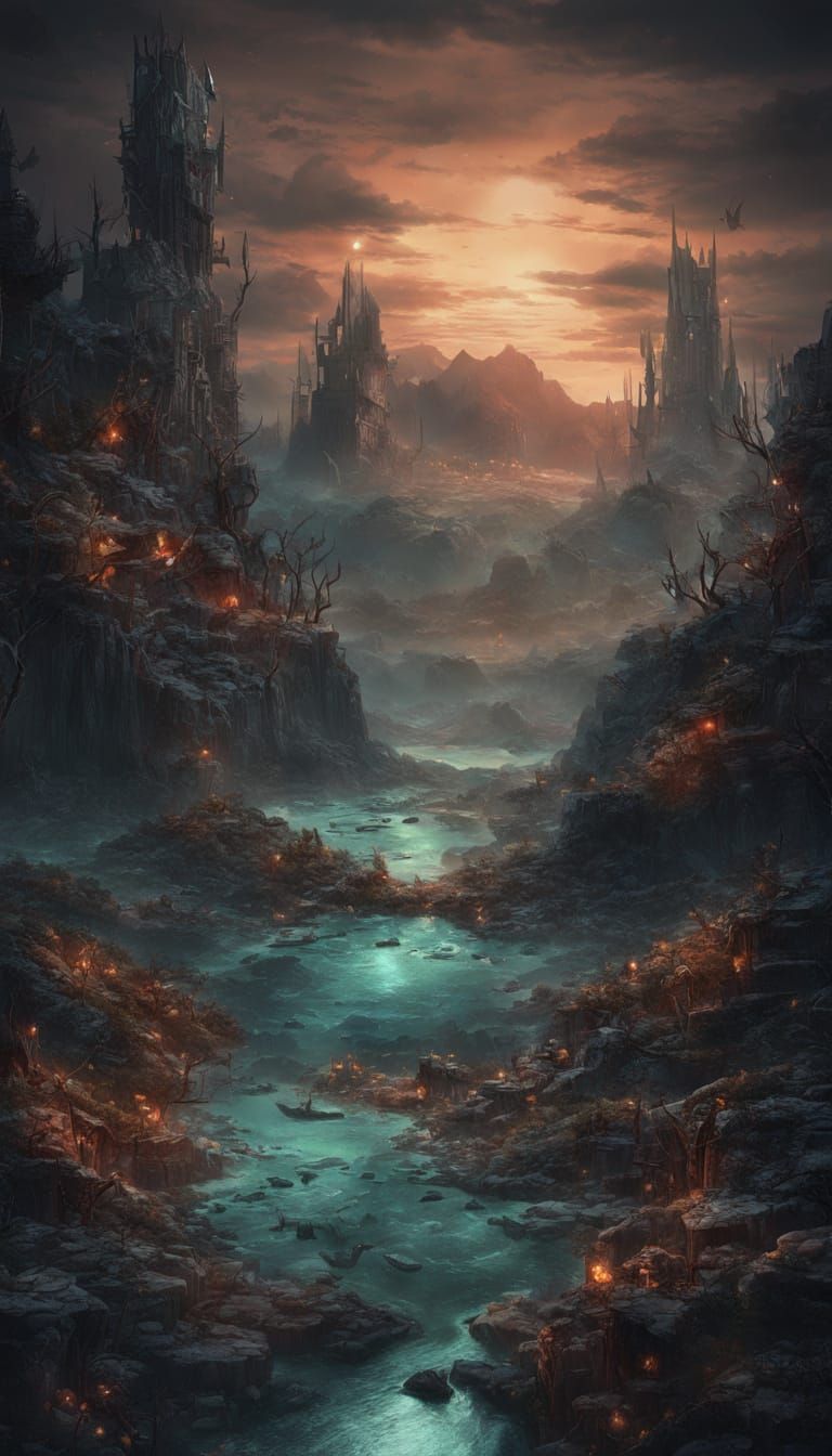 Surreal Broken Land: A Dark Fantasy Masterpiece