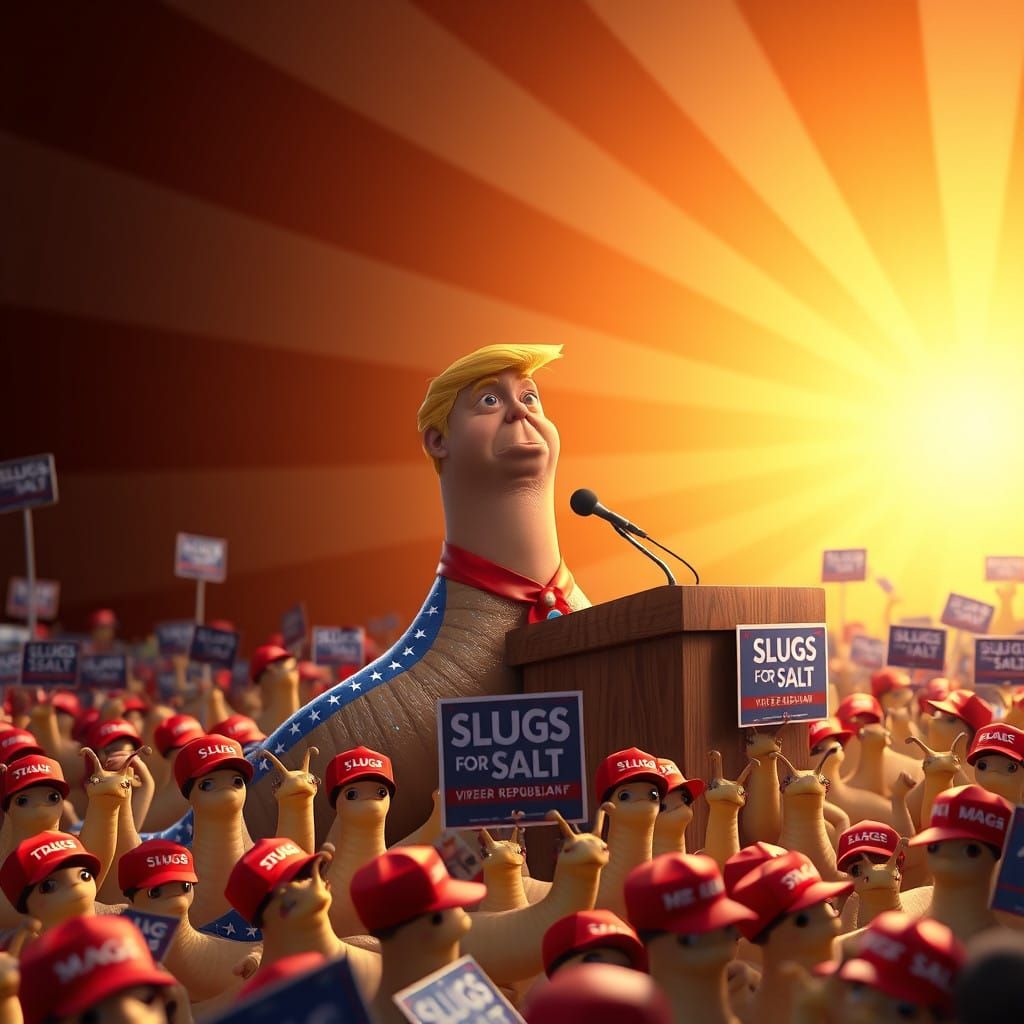 MAGA Slugs Rally for SALT in Vibrant Pixar-Esque Style