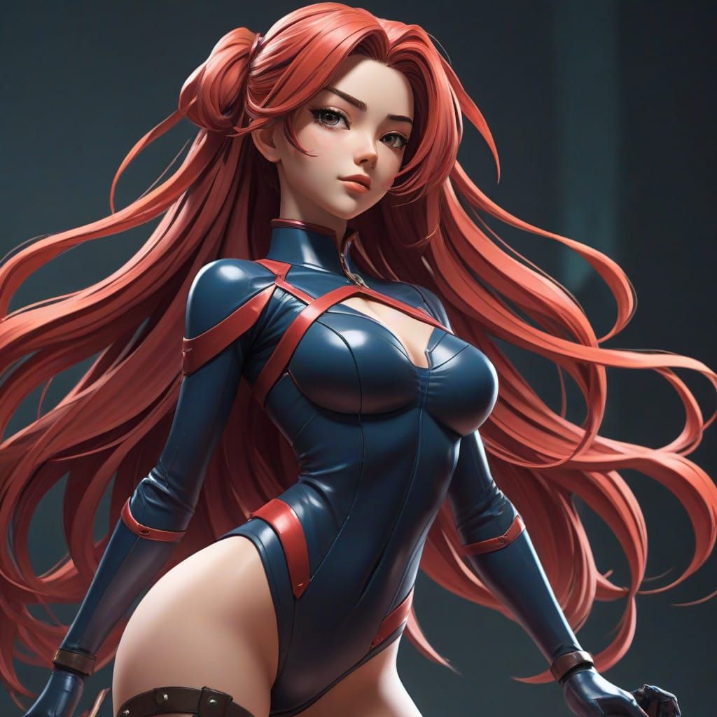 Anime Goddess in Triumphant Pose