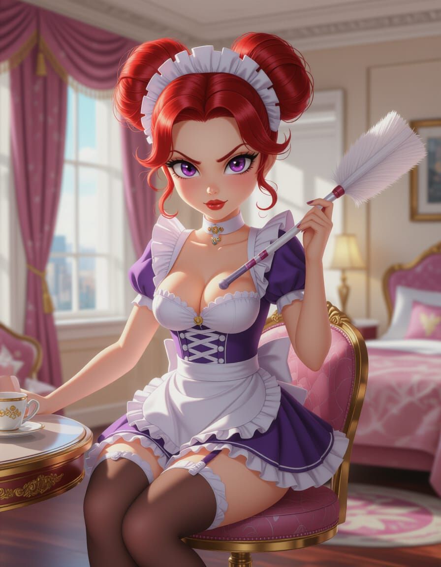 Disciplinarian Maid in Luxury Penthouse, 3D Anime Art