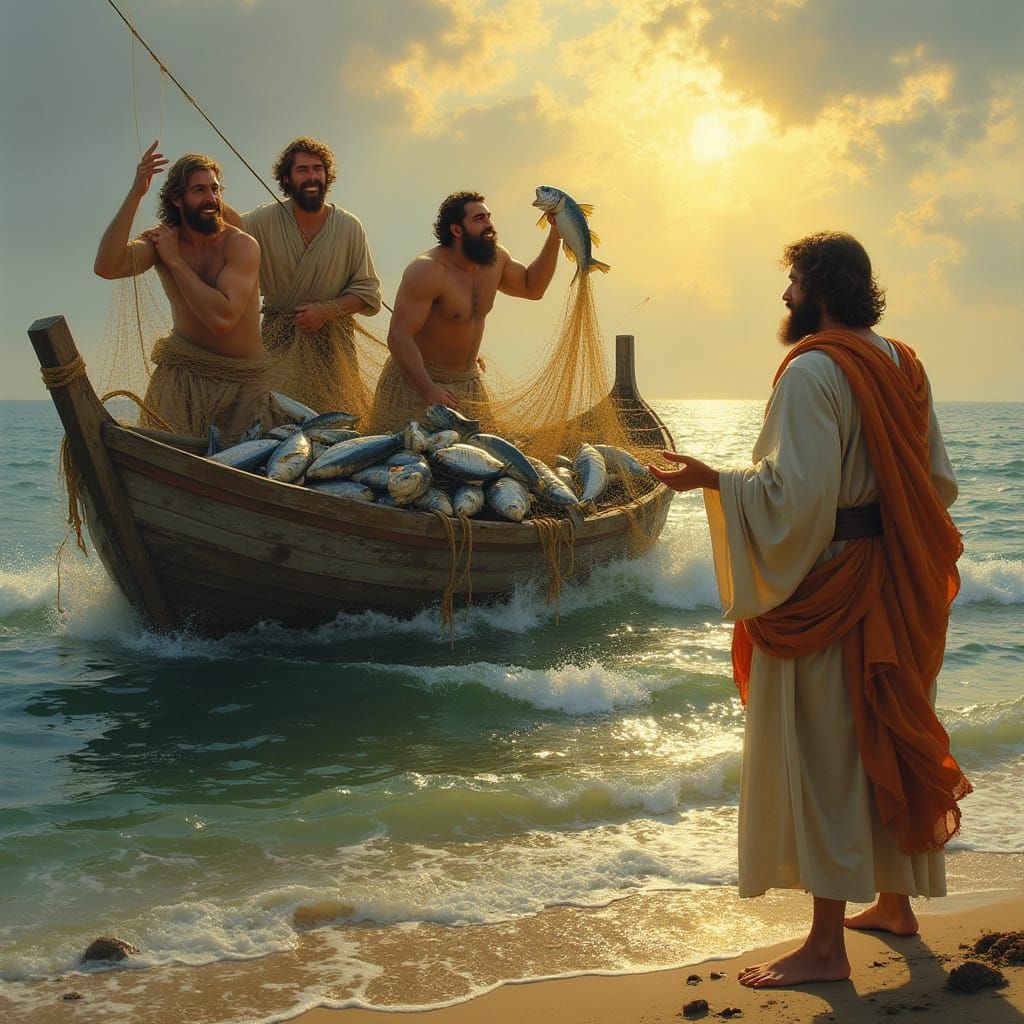 Three Apostles Struggle to Haul in a Bountiful Catch on the ...