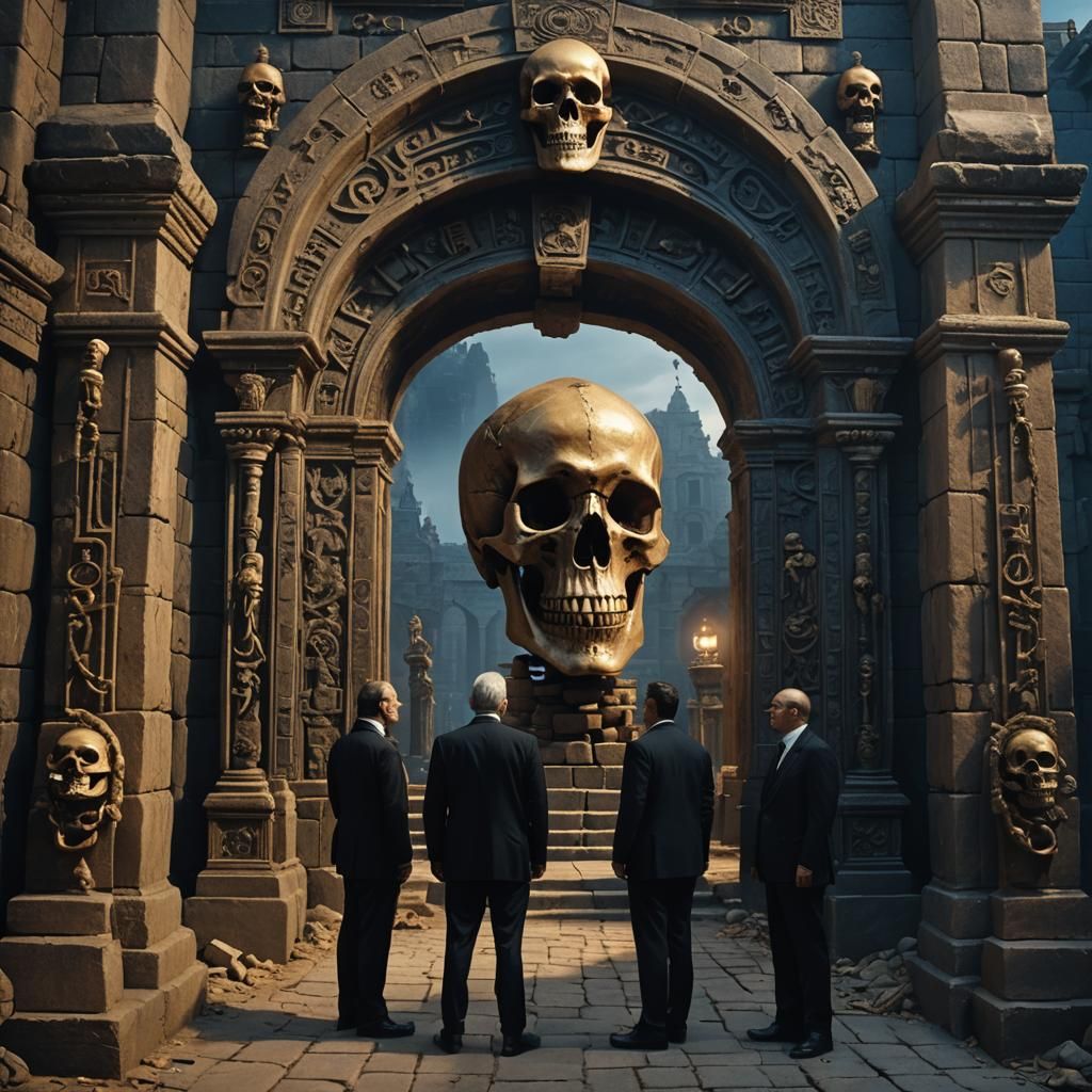 Men in Black at Mysterious Gate: Cinematic Still