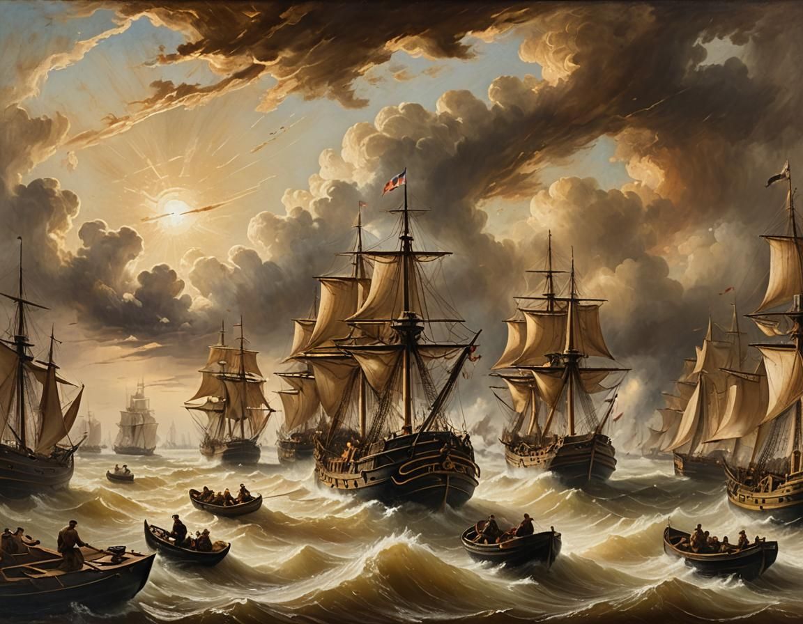 Stormy Harbor: An Impressionist Seascape Painting