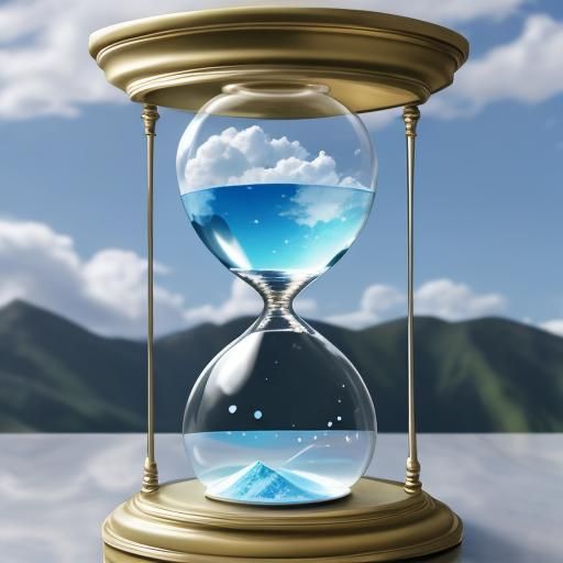 Ethereal Cloud Hourglass: A Surreal Timepiece