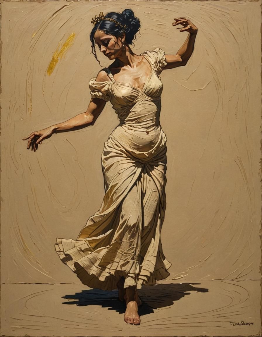 Salome's Dance: An Impasto Silhouette Painting