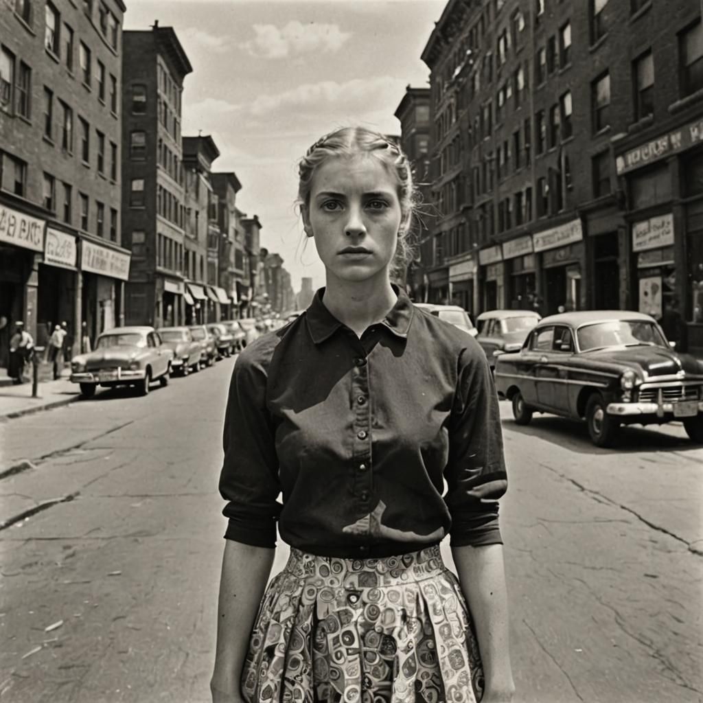 Blonde Girl Portrait in Vintage Style