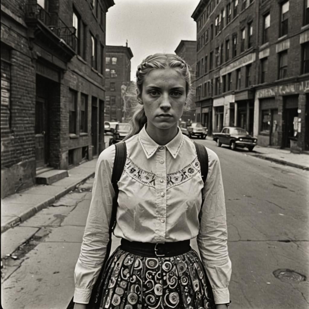 Blonde Girl Portrait Inspired by Walker Evans