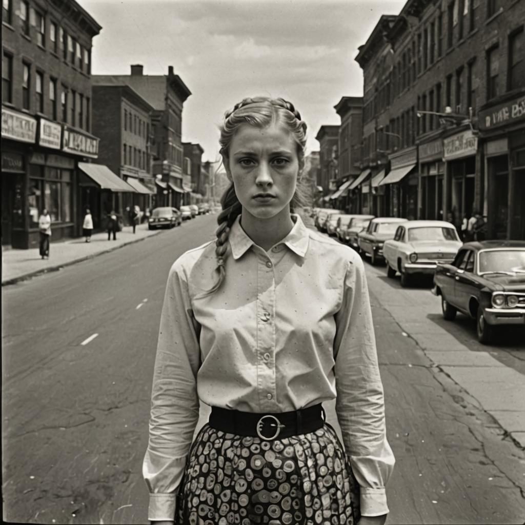 Blonde Girl Portrait in Realistic Style