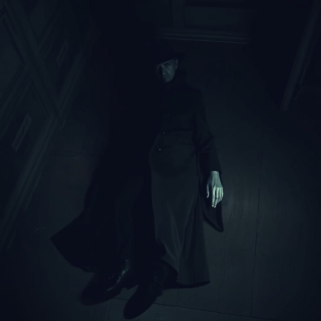 Mysterious Figure in Noir Alleyway Scene