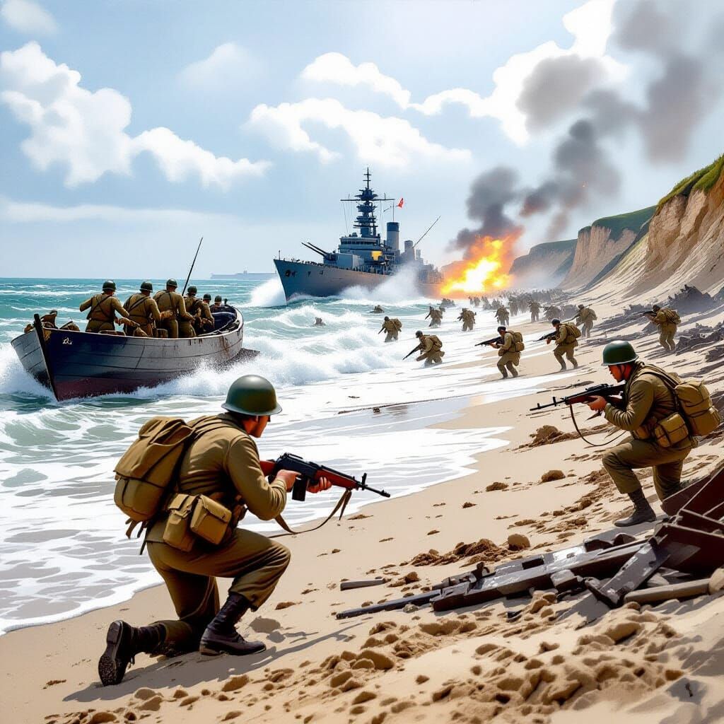 American Soldier Storms Omaha Beach on D-Day