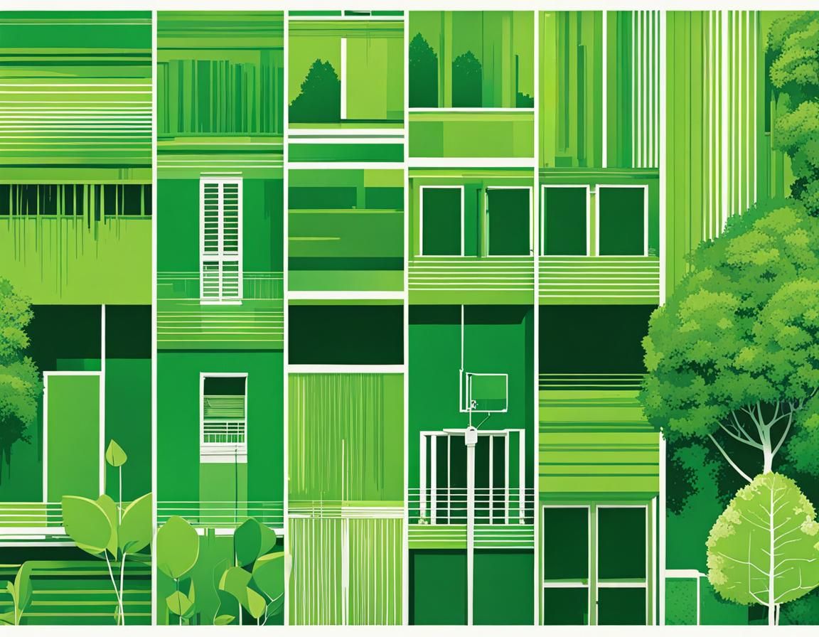 Abstract Minimalist Green Landscape Design in Comic Art Styl...