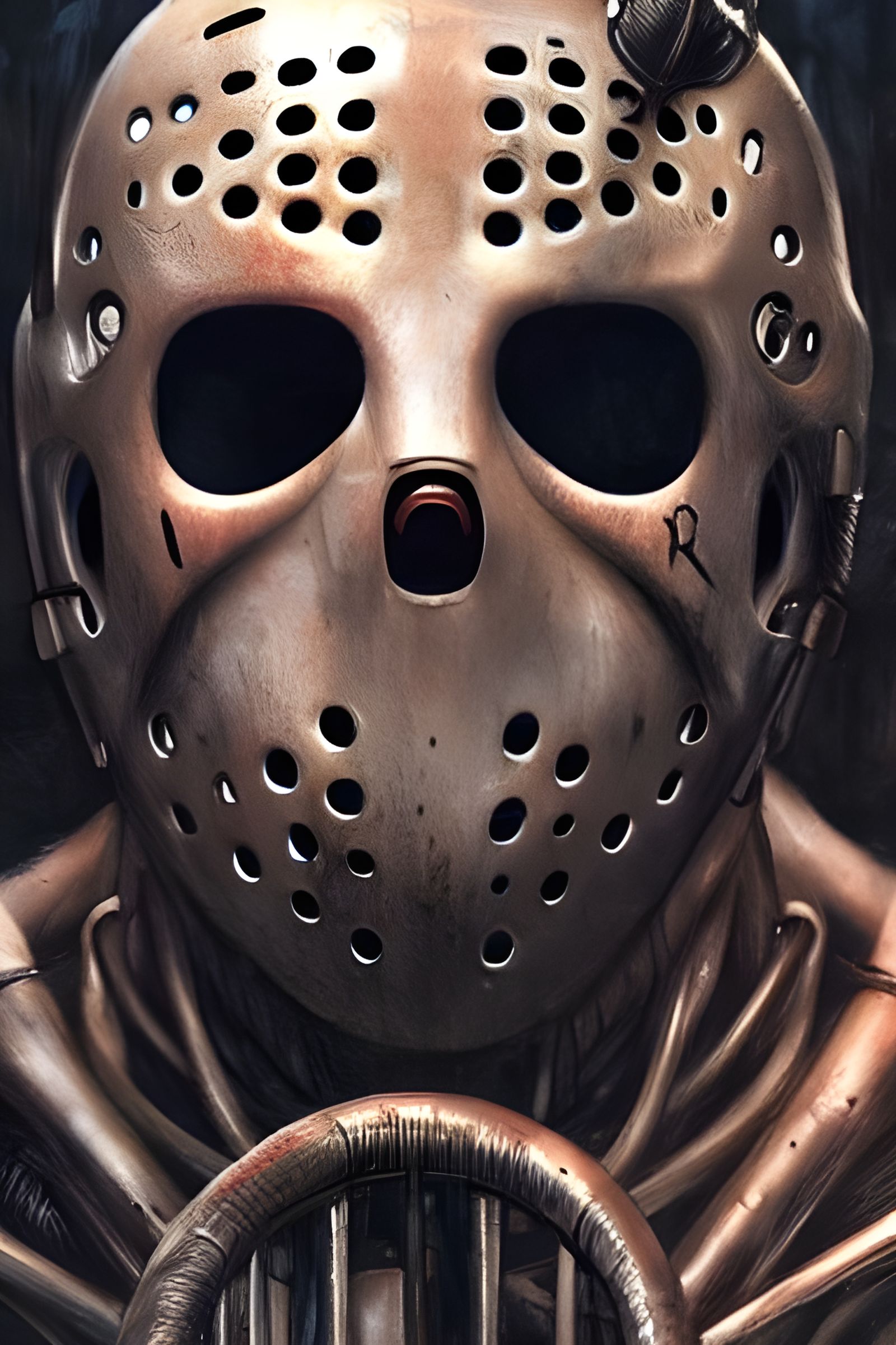 Biomechanical Jason Voorhees in Giger Style