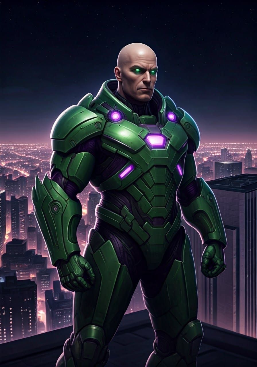 Lex Luthor: Iconic Futuristic Warrior in Combat Armor