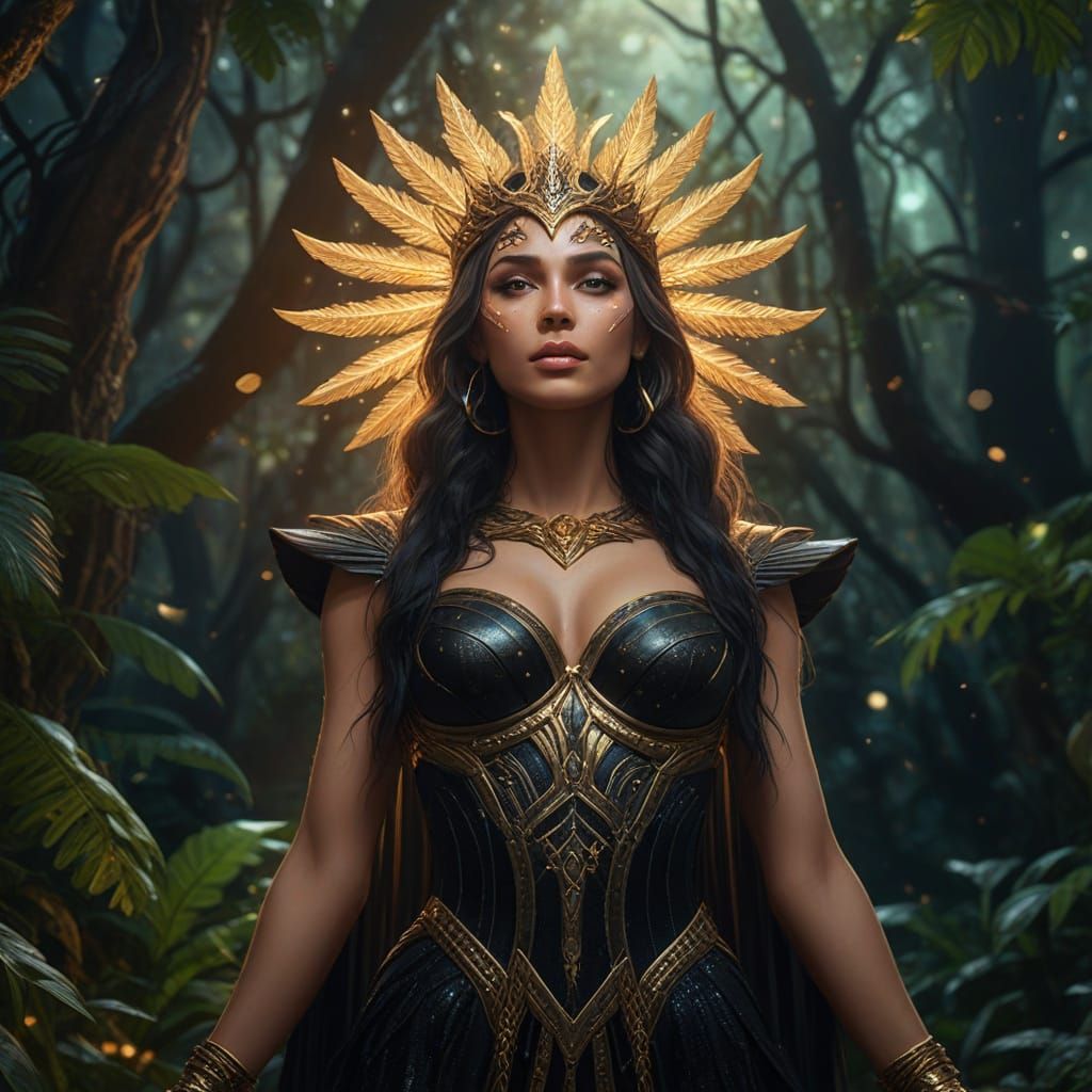 Goddess of Revenge in Starry Rainforest