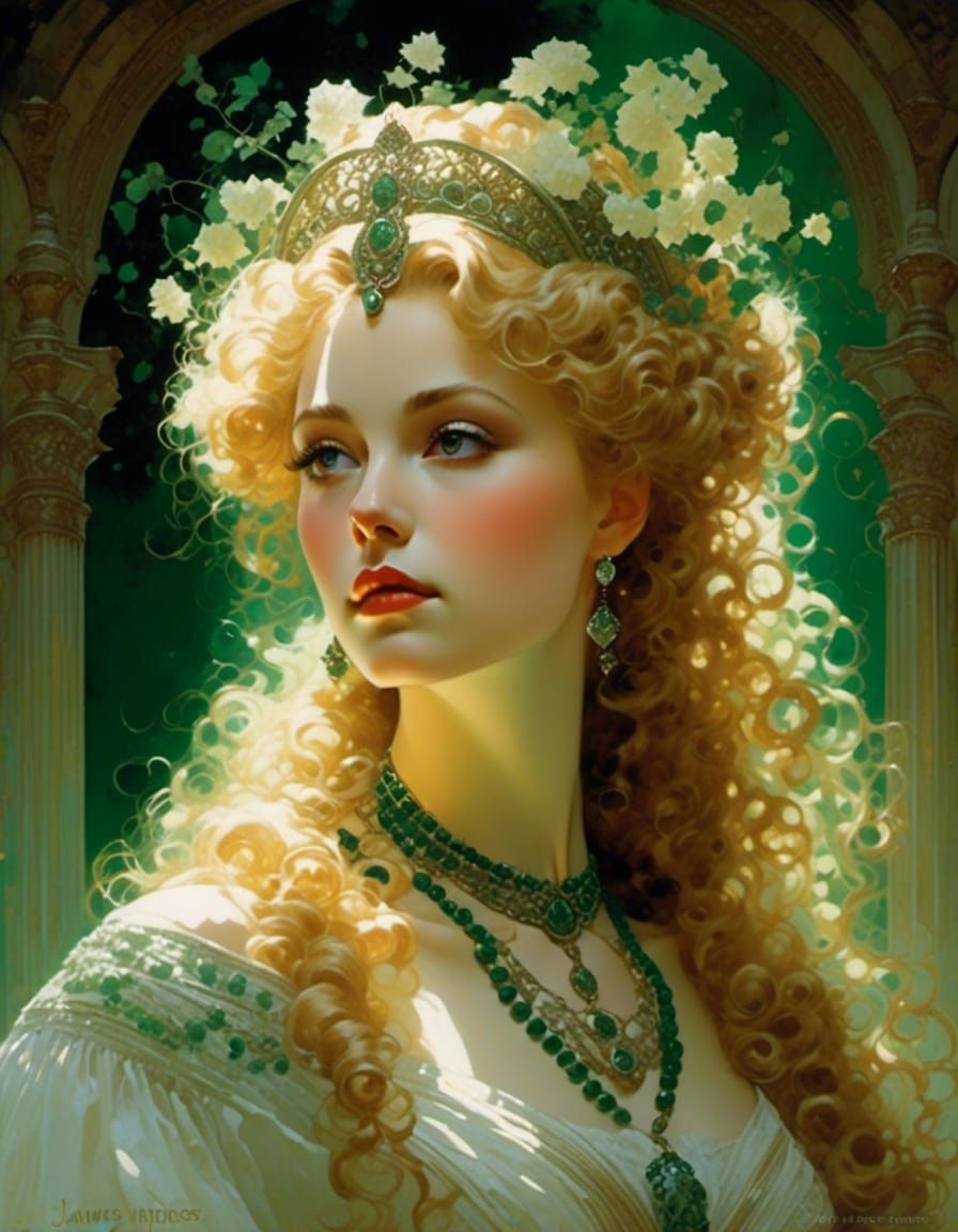 Princess Odette Portrait in Rococo Style