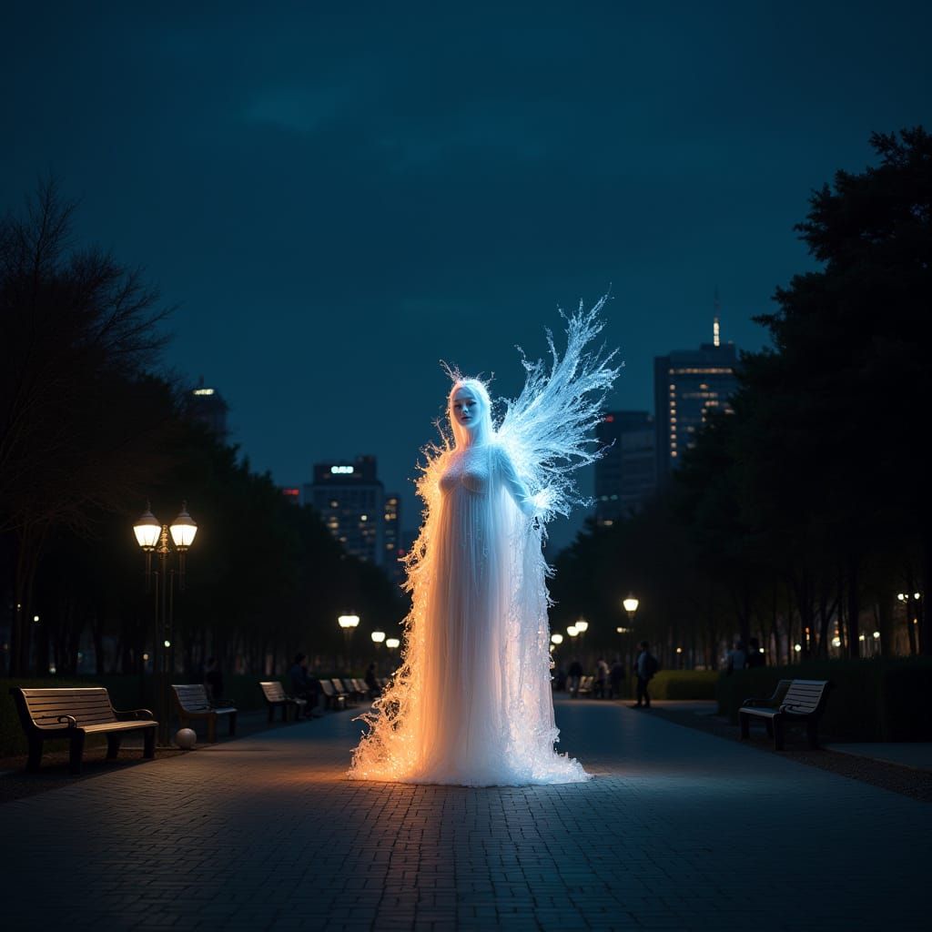 Goddess of Ice and Fire in Urban Park