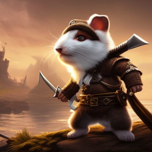 Pirate Mouse Concept Art in Orange and Teal