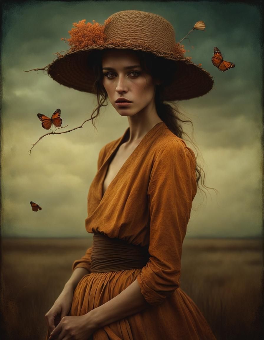 Mysterious Character Portrait in Surreal Style