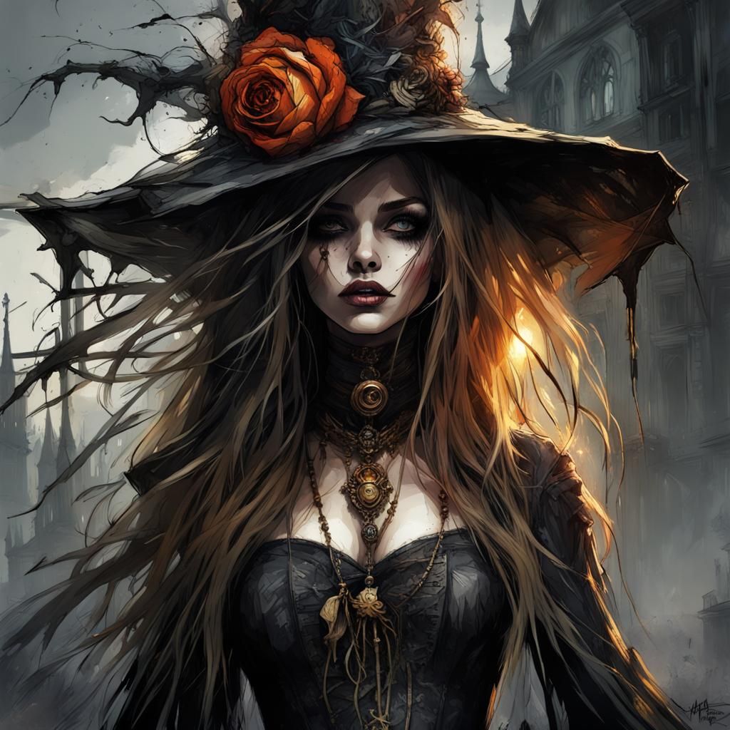 Gothic Scarecrow Princess in Burton Style