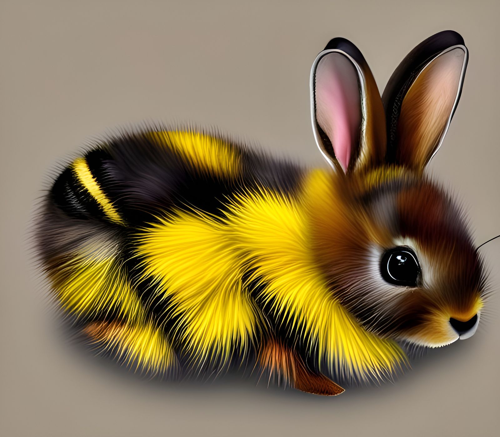 Realistic Honey Bee Bunny Portrait in 8K