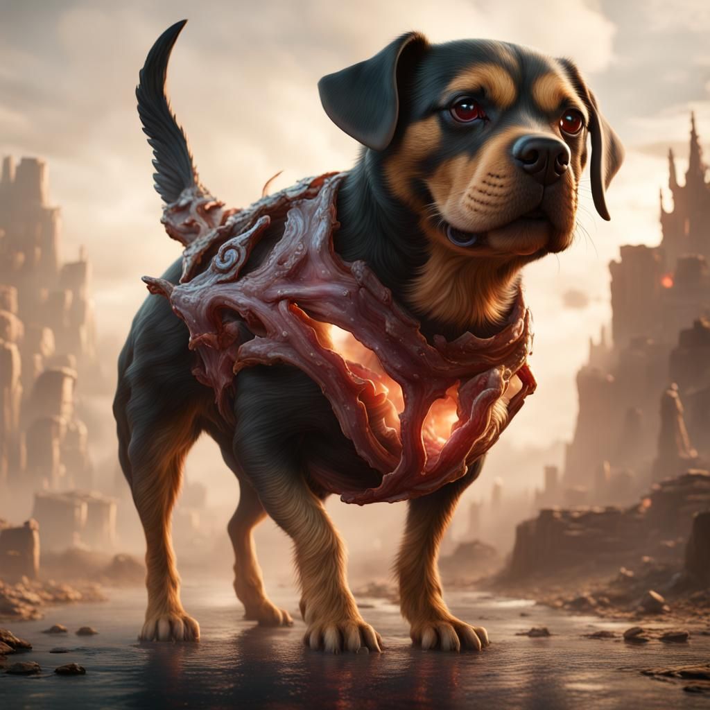 Bacon Dog Fantasy Concept Art in 8k