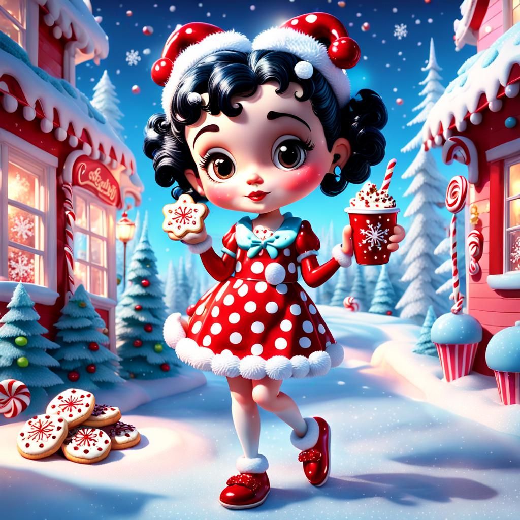 Text good morning betty boop earrings polka dot pajamas and ...